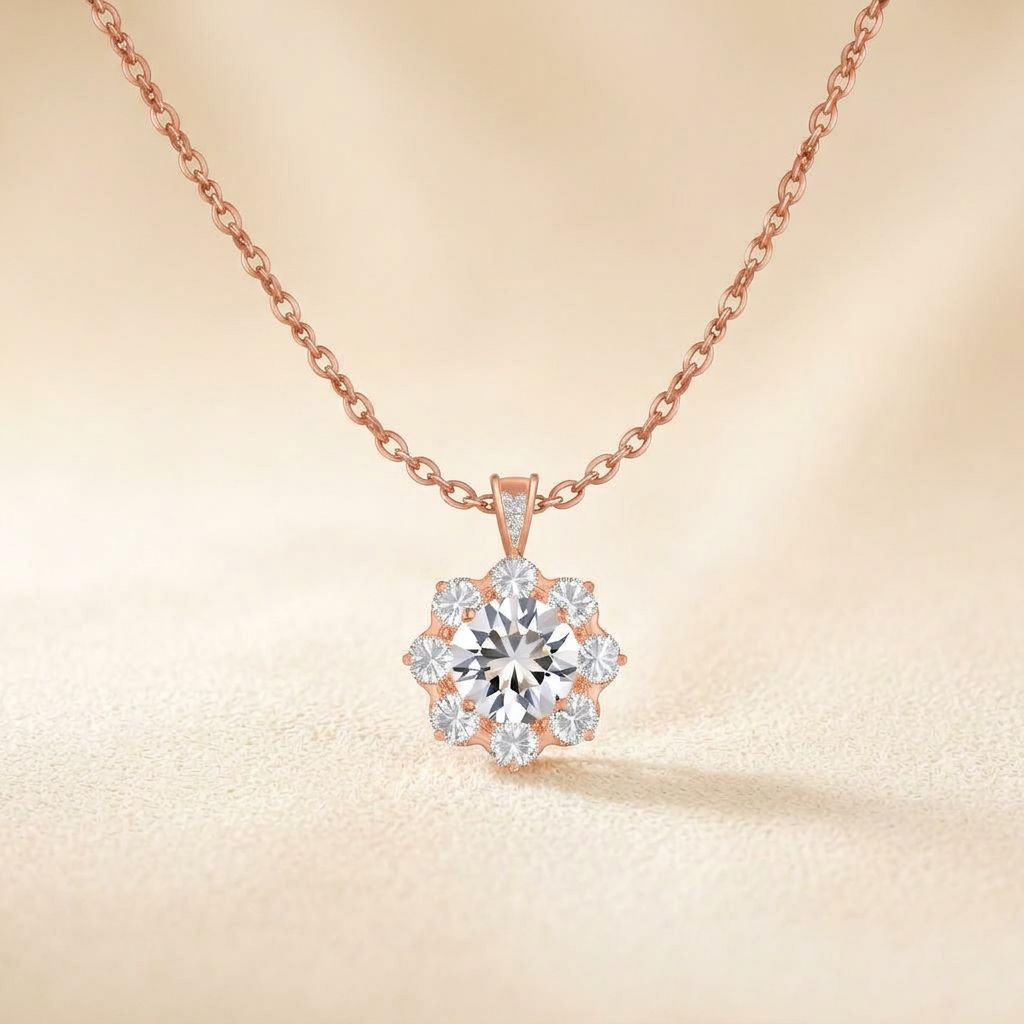Rose Gold Halo Pendant